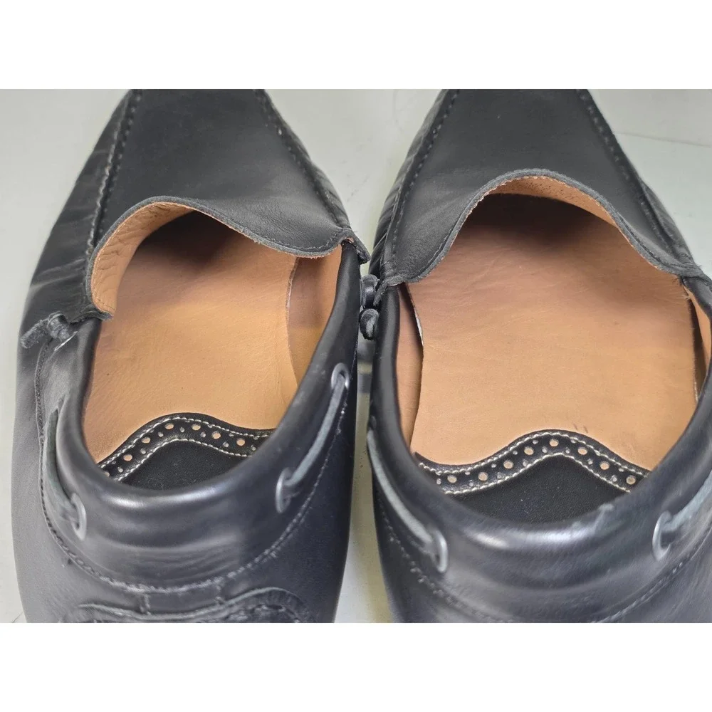 G.H. Bass Kis Men's Driving Loafers Size‎ 12 M Black Leather Slip On Boat Shoes